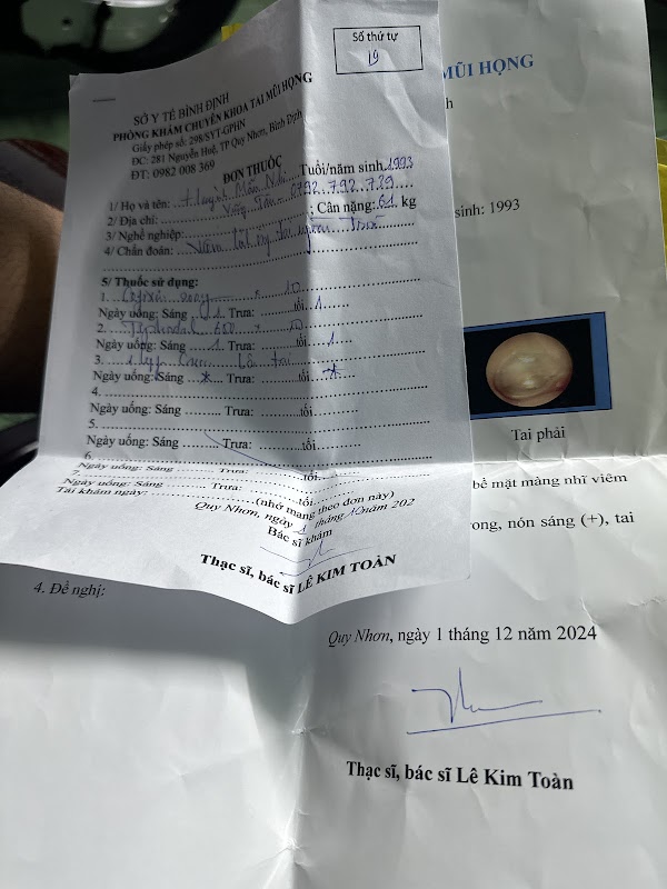 Phòng Khám Tai Mũi Họng – Th.s, Bs Toàn