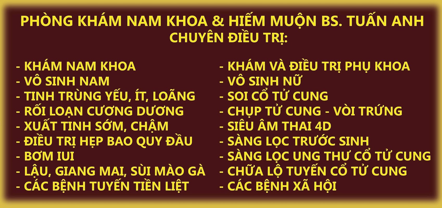Phòng khám Nam Khoa, Sản Phụ Khoa, Hiếm muộn BS. Tuấn Anh