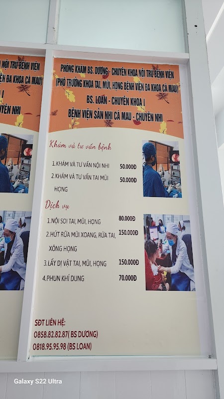 Phòng khám Tai Mũi Họng – Nội Nhi BS Dương- Bs Loan