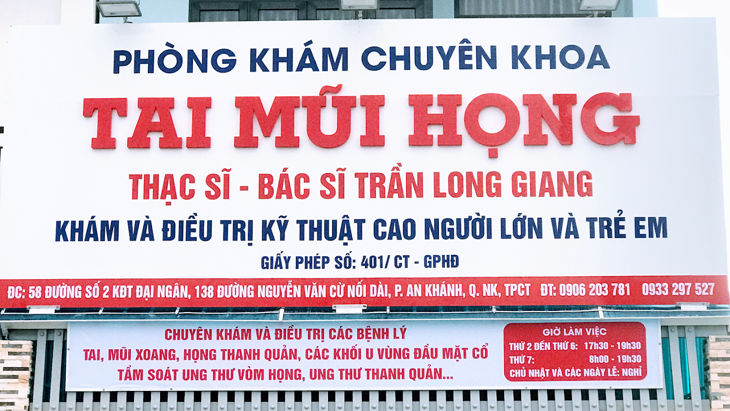PHÒNG KHÁM TAI MŨI HỌNG Ths Bs TRẦN LONG GIANG