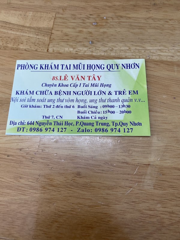Khám tai mũi họng Quy Nhơn Bs Tây