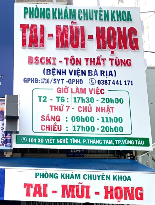 Phòng khám Tai Mũi Họng Bác sĩ Tôn Thất Tùng