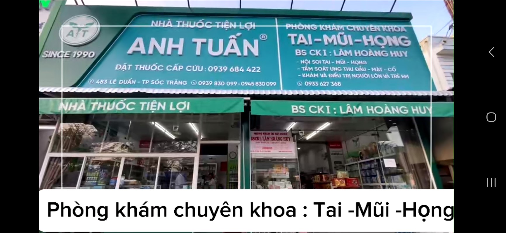 Phòng khám Tai Mũi Họng – Bs Huy ( ngang cổng BVĐK sóc trăng)